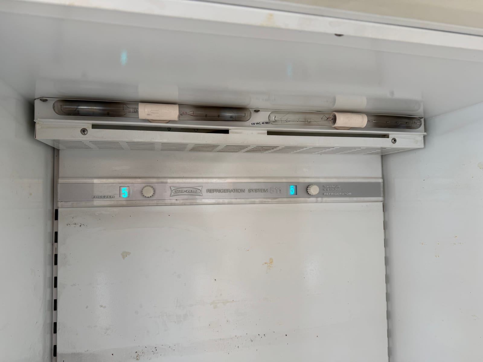 Sub-Zero 511 freezer interior — ice maker compartment diagnostic
